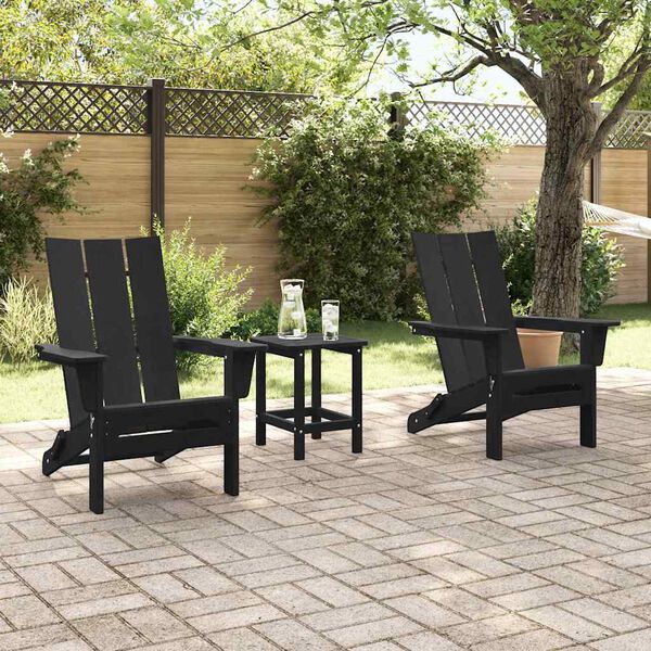 vidaXL Garden Chair 2 pcs Black 80.5 x 74.5 x 92 cm Polyethylene