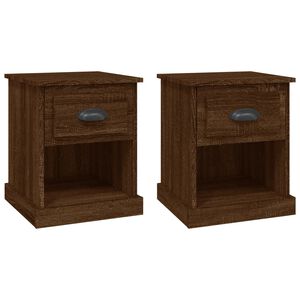 vidaXL Bedside Cabinets 2 pcs Brown Oak 39x39x47.5 cm Engineered Wood