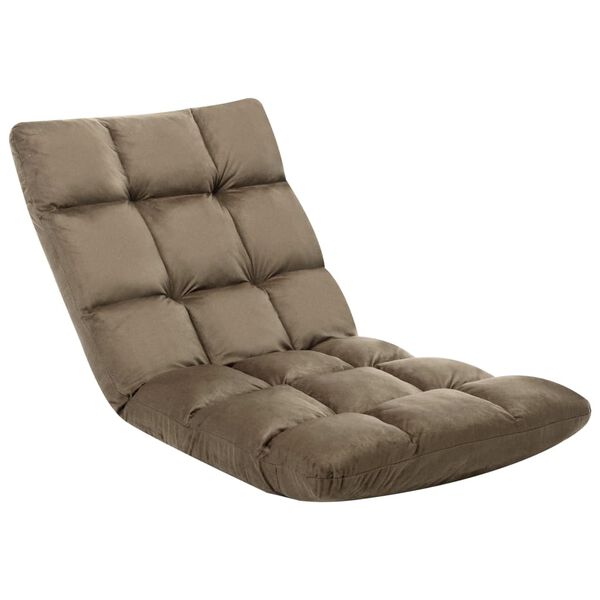 vidaXL Folding Floor Chair Taupe Microfibre