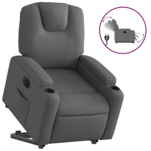 vidaXL Electric Stand up Recliner Chair Dark Grey Fabric