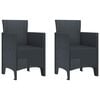 vidaXL Garden Chair 2 pcs Anthracite Polypropylene