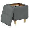 vidaXL Storage Ottoman with Cushion Dark Grey 40 x 40 x 45 cm Fabric