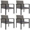 vidaXL 5 Piece Garden Dining Set Poly Rattan Grey