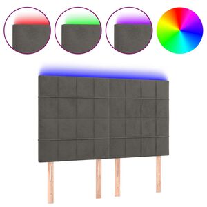 vidaXL LED Headboard Dark Grey 144 cm Velvet