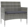 vidaXL 8 Piece Garden Lounge Set with Cushions Poly Rattan Grey