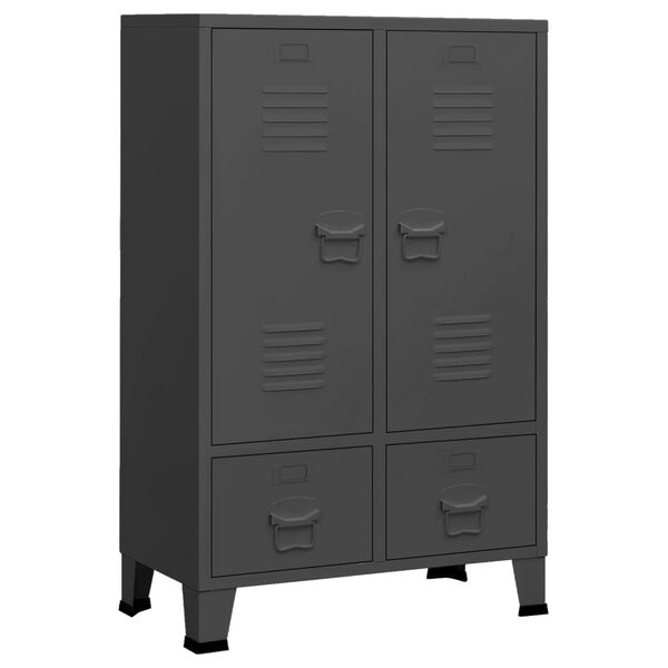 vidaXL Industrial Wardrobe Anthracite 67x35x107 cm Steel
