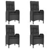 vidaXL 5 Piece Garden Dining Set with Cushions Black Poly Rattan