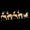vidaXL LED Reindeers 5 pcs Gold Fabric