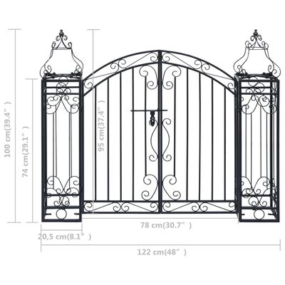vidaXL Ornamental Garden Gate Wrought Iron 122x20.5x100 cm