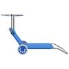 vidaXL Folding Sun Lounger with Canopy and Wheels Steel Blue