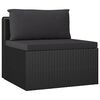 vidaXL 9 Piece Garden Lounge Set with Cushions Poly Rattan Black