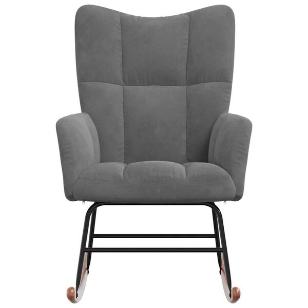 vidaXL Rocking Chair Dark Grey Velvet