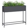 vidaXL Raised Garden Planter Anthracite 100 x 26 x 82 cm Steel