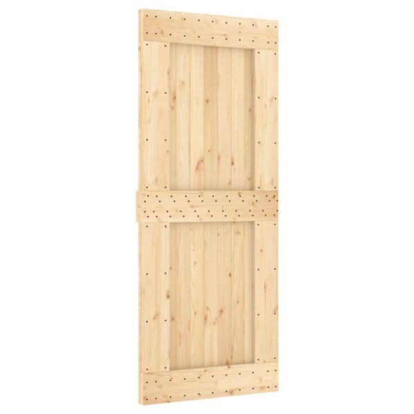 vidaXL Sliding Door with Hardware Set 85x210 cm Solid Wood Pine