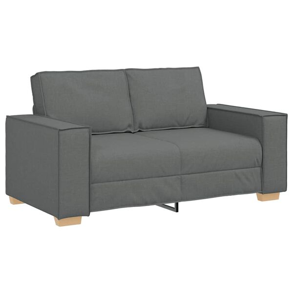 vidaXL 2 Piece Sofa Set with Cushions Dark Grey Fabric