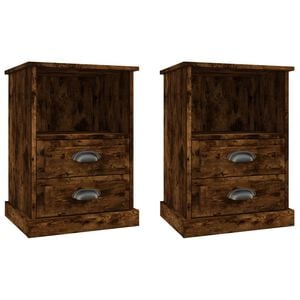 vidaXL Bedside Cabinets 2 pcs Smoked Oak 43x36x60 cm