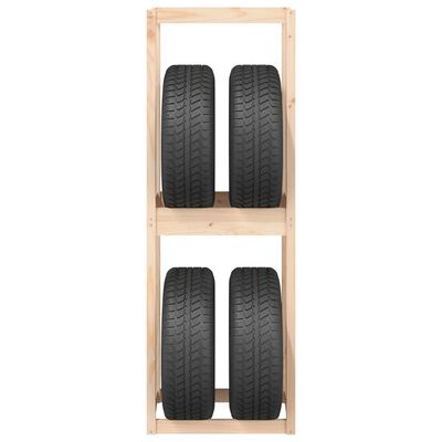 vidaXL Tire Rack 63x40x180 cm Solid Wood Pine