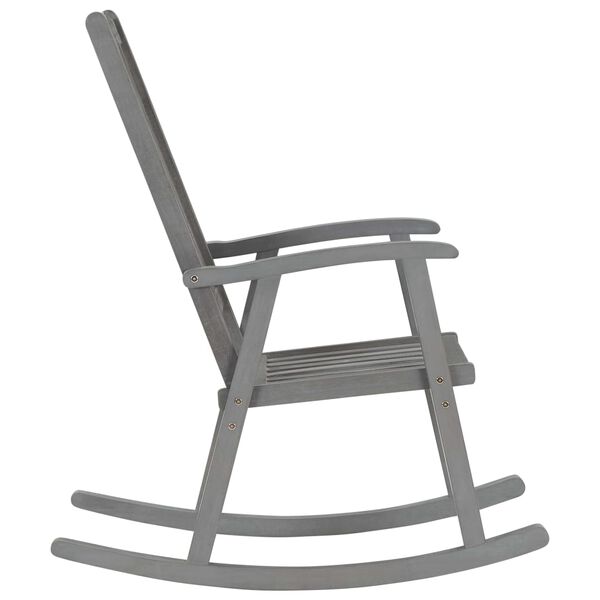 vidaXL Rocking Chair with Cushions Grey Solid Acacia Wood