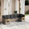 vidaXL 7 Piece Garden Sofa Set with Cushions Grey Poly Rattan