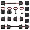 vidaXL 4-in-1 Dumbbell Set 40kg Black and Red Cement and Iron Sand