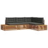 vidaXL 5 pcs Outdoor Sofa Set Solid Acacia Wood and Polyester
