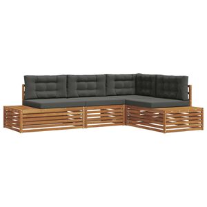 vidaXL 5 pcs Outdoor Sofa Set Solid Acacia Wood and Polyester