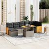 vidaXL 8 Piece Garden Sofa Set with Cushions Grey Poly Rattan