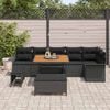 vidaXL Garden Sofa Set with Cushion with Storage 9 pcs Black