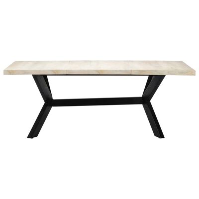 vidaXL Dining Table White 200x100x75 cm Solid Mango Wood