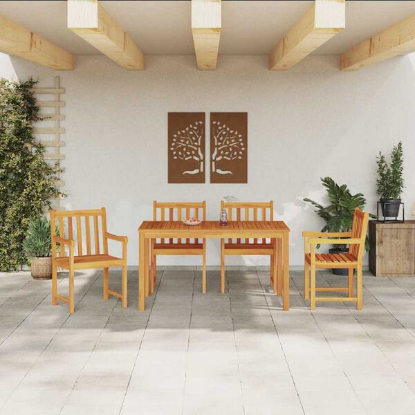 vidaXL Garden Dining Set 5 pcs Brown Solid Acacia Wood