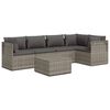 vidaXL 6 Piece Garden Lounge Set with Cushions Grey Poly Rattan