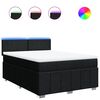 vidaXL Box Spring Bed with Mattress Black Queen Fabric