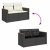 vidaXL 5 Piece Garden Sofa Set with Cushions Black Poly Rattan