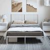vidaXL Metal Bed Frame without Mattress with Headboard White 135x190cm