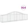 vidaXL Arched Gabion Baskets 14 pcs 200x30x40/60 cm Galvanised Iron