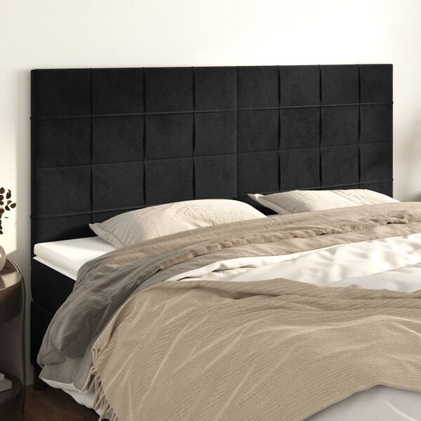 vidaXL Headboard Black 160x5x118/128 cm Velvet