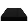 vidaXL Floating Wall Shelf Black 60x23.5x3.8 cm MDF