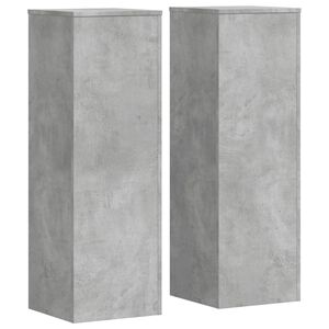 vidaXL Plant Stands 2 pcs Concrete Grey 33x33x100 cm Engineered Wood