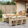 vidaXL 7 Piece Garden Dining Set with Cushions Beige Poly Rattan
