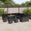 vidaXL Garden Sofa Set 14 pcs Black Poly Rattan