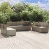 vidaXL 8 Piece Garden Lounge Set with Cushions Grey Poly Rattan