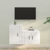vidaXL 2 Piece TV Cabinet Set High Gloss White Engineered Wood