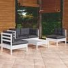 vidaXL 5 Piece Garden Lounge Set with Cushions Solid Pinewood