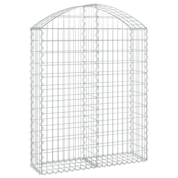 vidaXL Arched Gabion Basket 100x30x120/140 cm Galvanised Iron