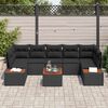 vidaXL Garden Sofa Set with Cushion 8 pcs Black Poly rattan