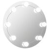 vidaXL Wall Mirror with LED Lights Round Glass