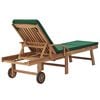 vidaXL Sun Loungers with Cushions 2 pcs Solid Teak Wood Green
