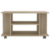 vidaXL TV Cabinet with Castors Sonoma Oak 80x40x45 cm Engineered Wood