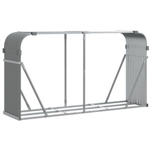 vidaXL Log Holder Light Grey 180x45x100 cm Galvanised Steel