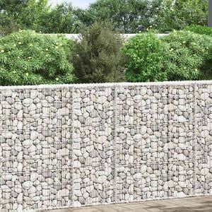 vidaXL Trapezium Gabion Raised Bed Galvanised Steel 80x20x100 cm